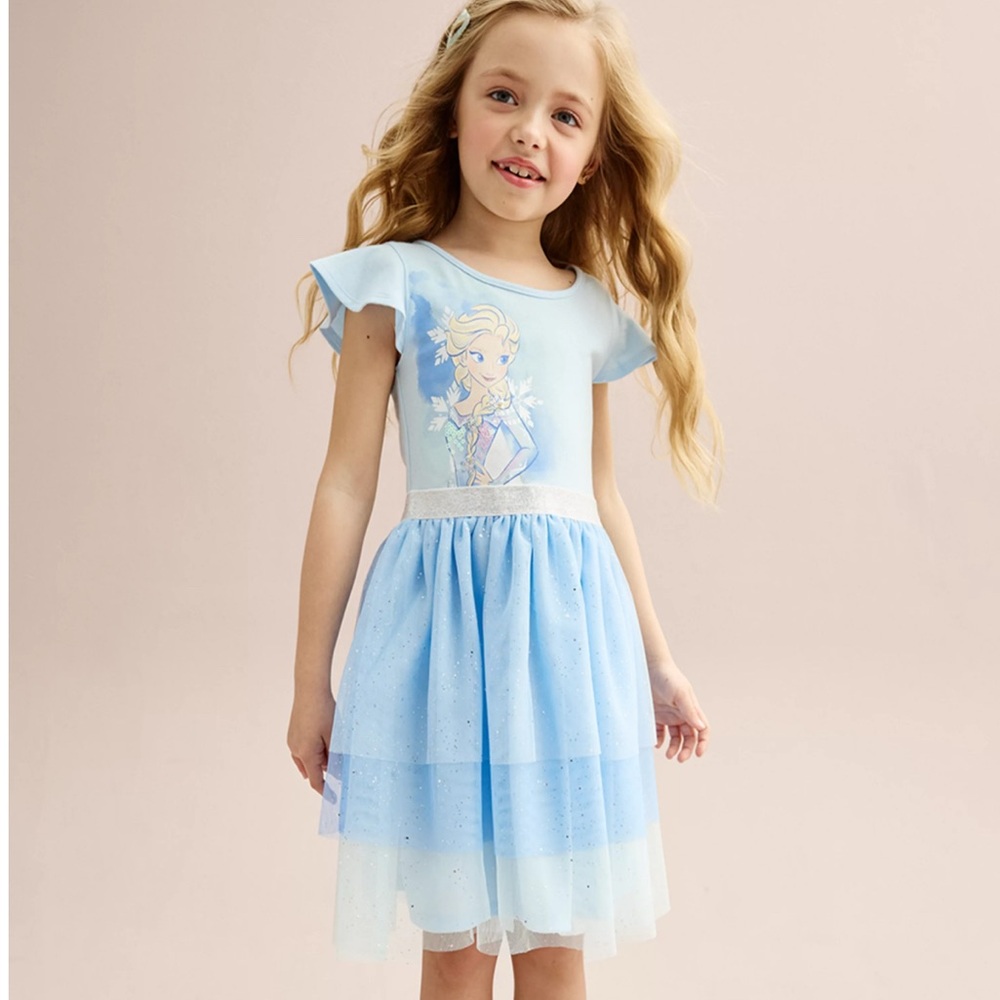 Disney's Frozen Elsa Girls Three Tiered Tutu Dress by Jumping Beans Size 7 Blue